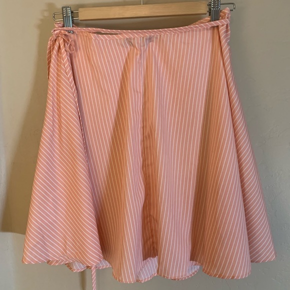 ASOS heartbreak pink and white stripe wrap mini skirt - Picture 10 of 10